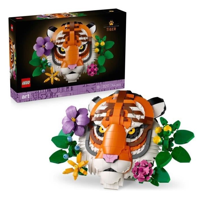 LEGO Art 31217 La Collection Faune – Le Tigre - Set Adulte - Décoration Murale Avec Fleurs LEGO Art 31217 La Collection Faune – Le Tigre - Set Adulte - Décoration Murale Avec Fleurs