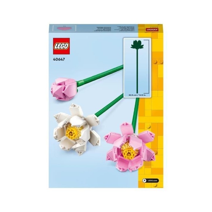 LEGO 40647 Creator Les Fleurs de Lotus, Kit de Construction pour Filles et Garçons Des 8 Ans, avec 3 Fleurs Artificielles