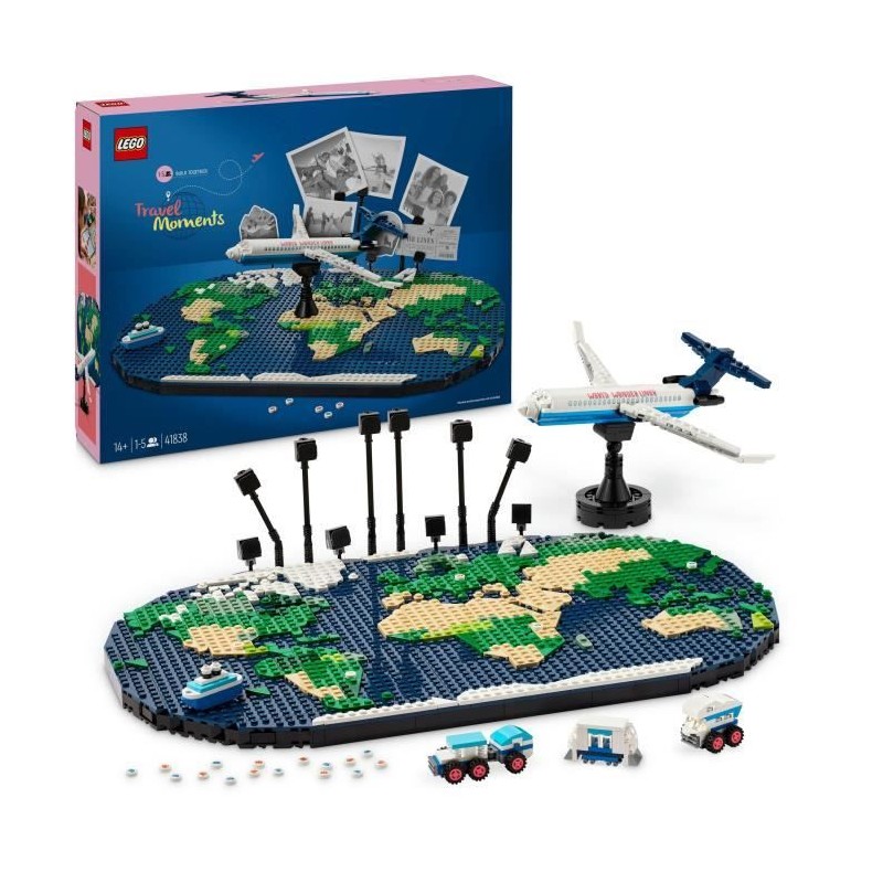 LEGO Family 41838 Souvenirs de Voyages - Carte du Monde - Cadeau pour LEGO Family 41838 Souvenirs de Voyages - Carte du Monde - Cadeau pour