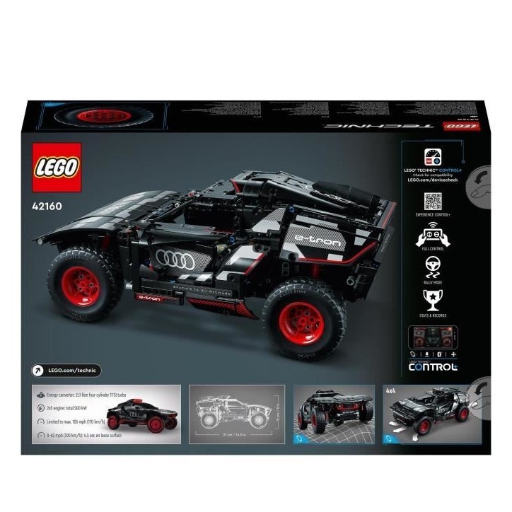 LEGO Technic 42160 Audi RS Q e-tron, Voiture de Rallye Télécommandée, Maquette Off-Road Dakar LEGO Technic 42160 Audi RS Q e-tron, Voiture de Rallye Télécommandée, Maquette Off-Road Dakar
