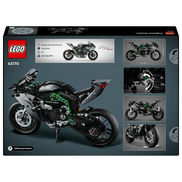LEGO Technic 42170 La Moto Kawasaki Ninja H2R, Idée Cadeau pour Enfants, Jouet Créatif LEGO Technic 42170 La Moto Kawasaki Ninja H2R, Idée Cadeau pour Enfants, Jouet Créatif
