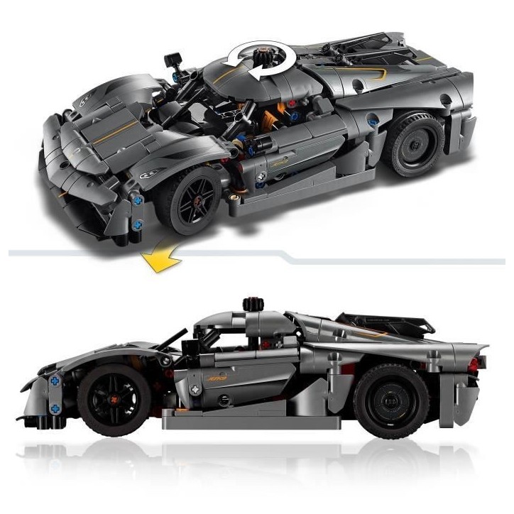 LEGO Technic 42173 Hypercar Koenigsegg Jesko Absolut grise - Set de construction