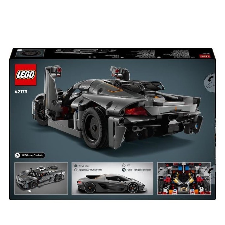 LEGO Technic 42173 Hypercar Koenigsegg Jesko Absolut grise - Set de construction