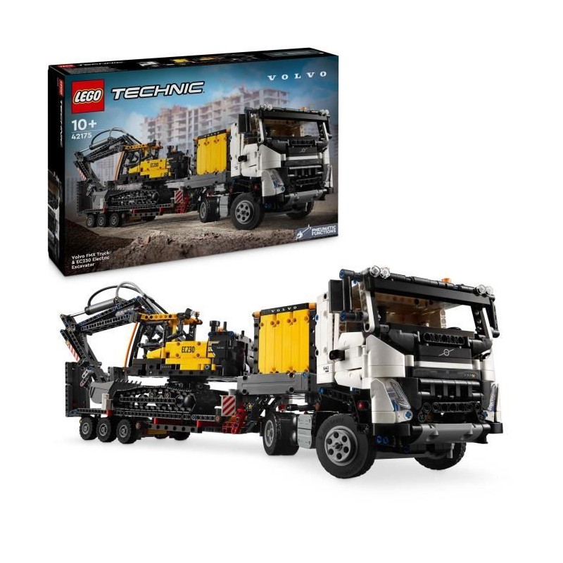 LEGO Technic 42175 Camion Volvo FMX et Pelleteuse Électrique EC230 -