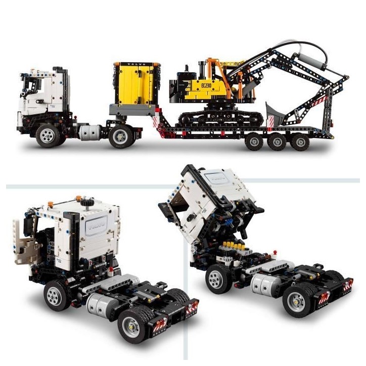LEGO Technic 42175 Camion Volvo FMX et Pelleteuse Électrique EC230 - Set de Véhicule
