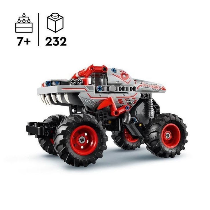 LEGO Technic 42200 Monster Jam ThunderROARus a rétrofriction - Camion dinosaure des 7 ans