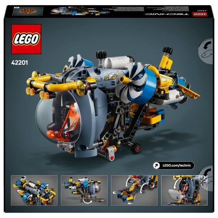 LEGO Technic 42201 Le sous marin de recherche en haute mer - Jeu de construction des 9 ans