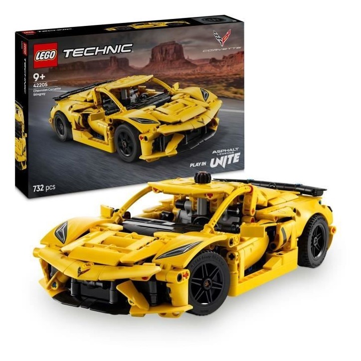 LEGO Technic 42205 Chevrolet Corvette Stingray - Voiture de sport pour garçon des 9 ans