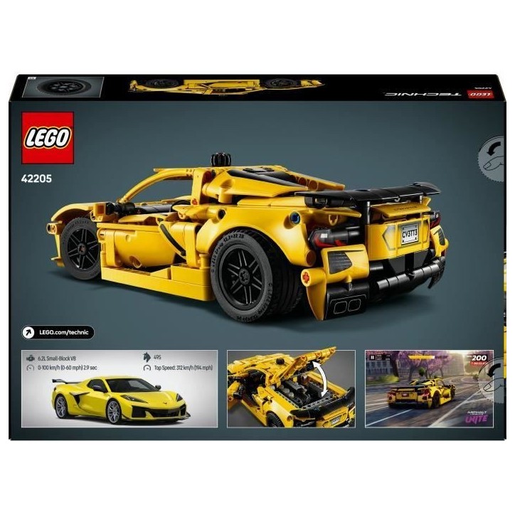 LEGO Technic 42205 Chevrolet Corvette Stingray - Voiture de sport pour garçon des 9 ans