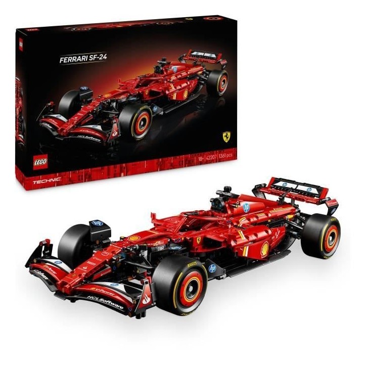 LEGO Technic 42207 F1 Ferrari SF-24 - Voiture collector avec moteur V6 pour adulte