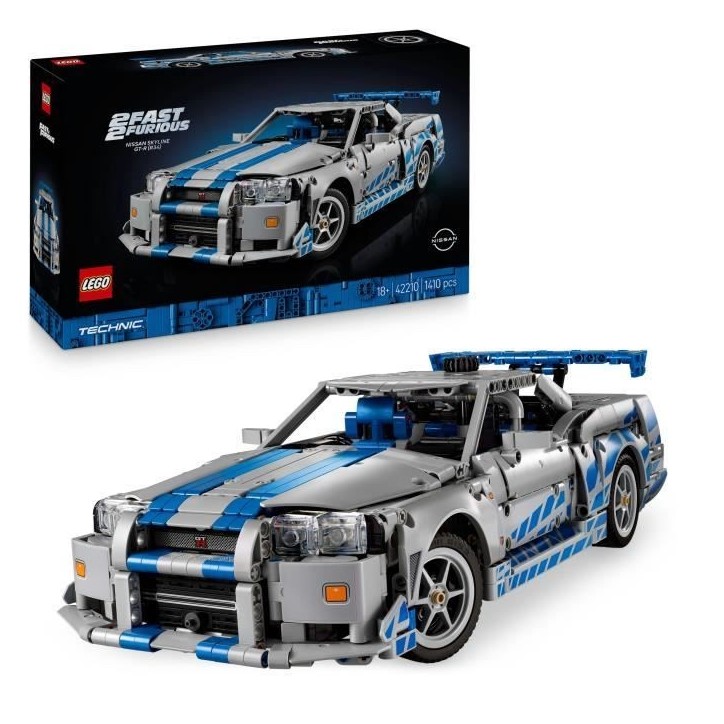 LEGO Technic 42210 Voiture Nissan Skyline GT-R (R34) 2 Fast 2 Furious - Set pour Adulte