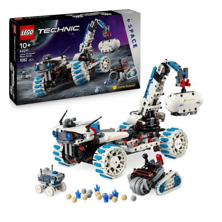 LEGO Technic 42211 Véhicule Lunaire Lunar Outpost - Jeu de Construction enfant 10 ans