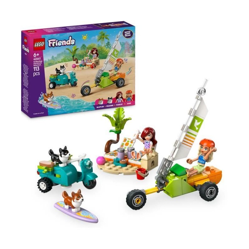 LEGO Friends 42641 Chiens surfeurs et aventures en scooter - Jouet int LEGO Friends 42641 Chiens surfeurs et aventures en scooter - Jouet int