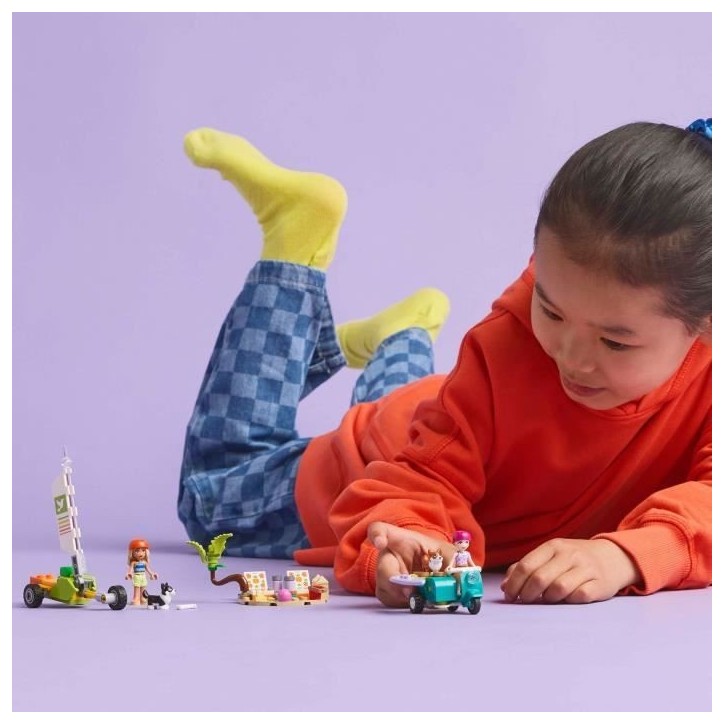LEGO Friends 42641 Chiens surfeurs et aventures en scooter - Jouet interactif avec Corgis