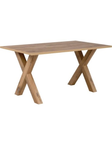 Table a manger seule MANZANO - Rectangulaire - Décor Chene Flagstaff - 8 personnes - L160 x H75 x P90 cm