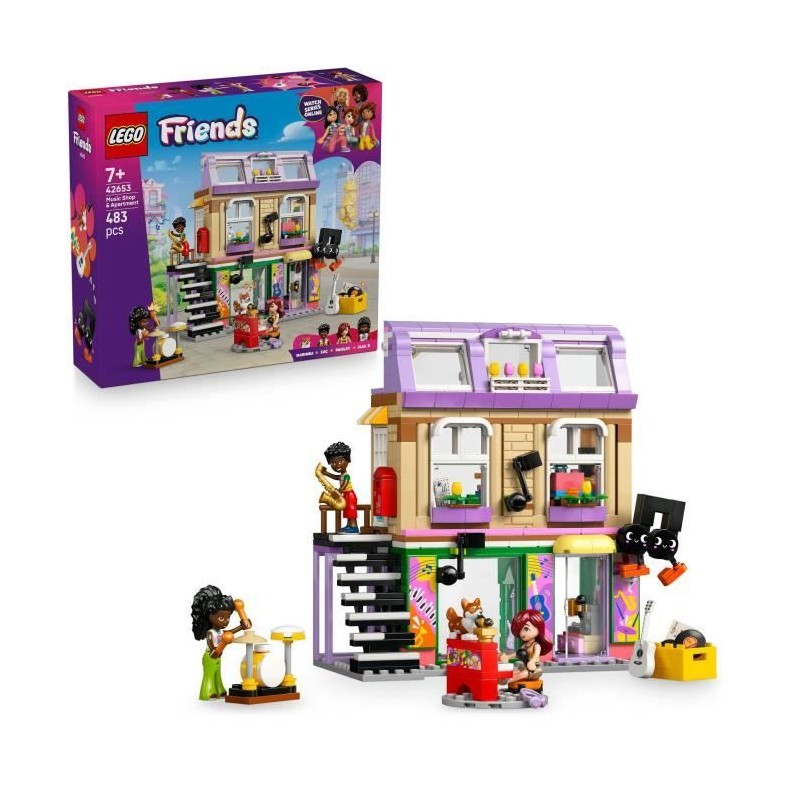 LEGO Friends 42653 Le Magasin de Musique et l'Appartement -des 7 Ans