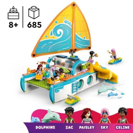 LEGO Friends 42664 L'Aventure en Bateau - Jeu Créatif des 8 ans avec Dauphins