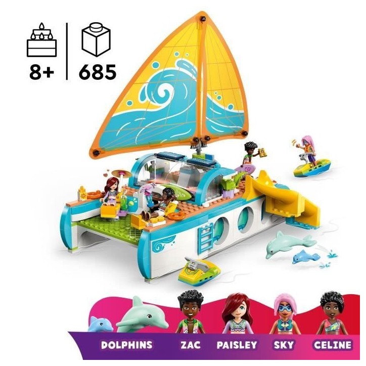 LEGO Friends 42664 L'Aventure en Bateau - Jeu Créatif des 8 ans avec Dauphins LEGO Friends 42664 L'Aventure en Bateau - Jeu Créatif des 8 ans avec Dauphins