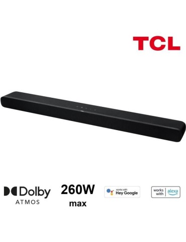 TCL TS8211 - Barre de son Dolby Atmos 2.1 avec caissons de basse intégrés - 260W - HDMI - Chromecast intégré - Compatible Al