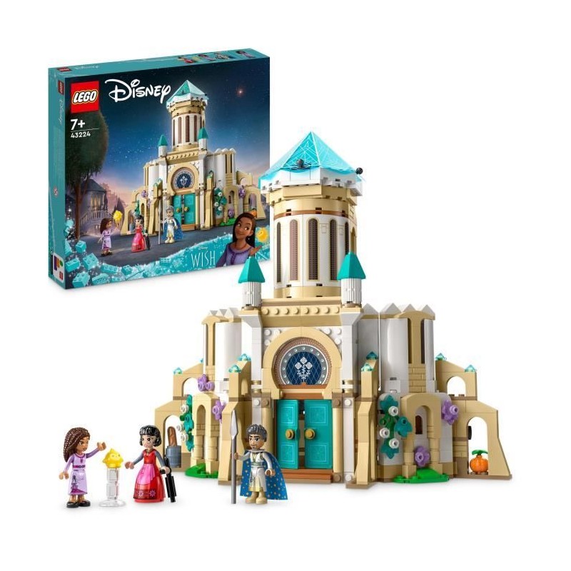 LEGO Disney Wish 43224 Le Château du Roi Magnifico, Jouet Tiré du Fi