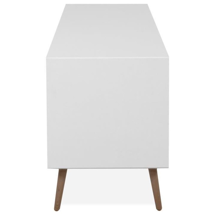 Meuble TV - ARONA - Blanc / Chene artisan - 3 abbatants - 175 x 50 x 38 cm Meuble TV - ARONA - Blanc / Chene artisan - 3 abbatants - 175 x 50 x 38 cm