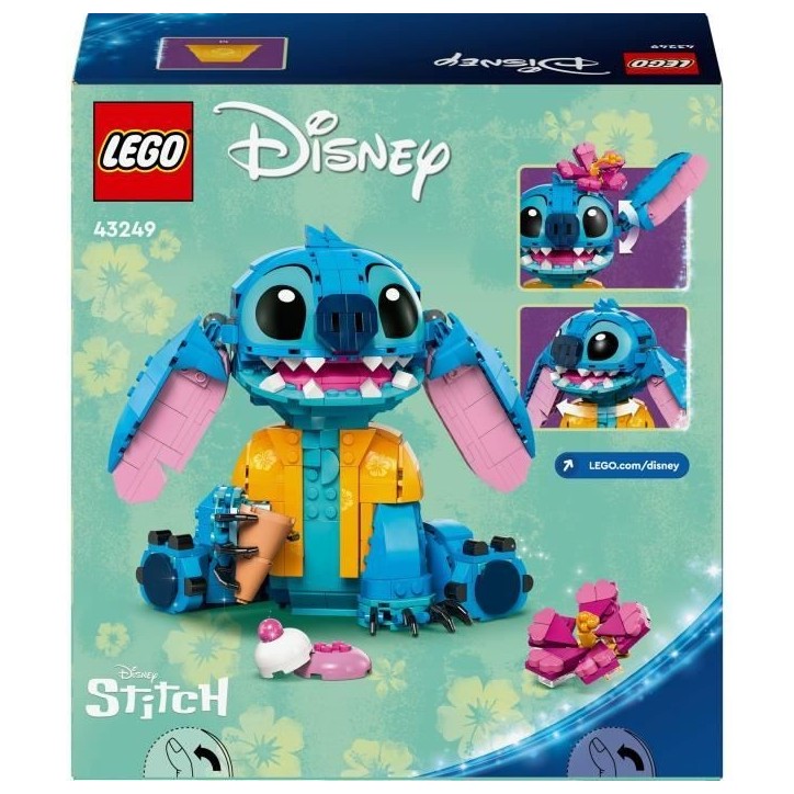 LEGO | Disney 43249 Stitch, Jeu de Construction pour Enfants, Cornet de Glace et Figurine