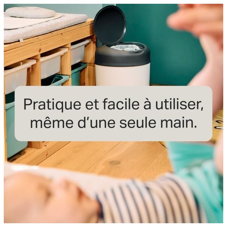 TOMMEE TIPPEE Starter Pack, Poubelle a Couches Simplee, Comprend 6x Recharge