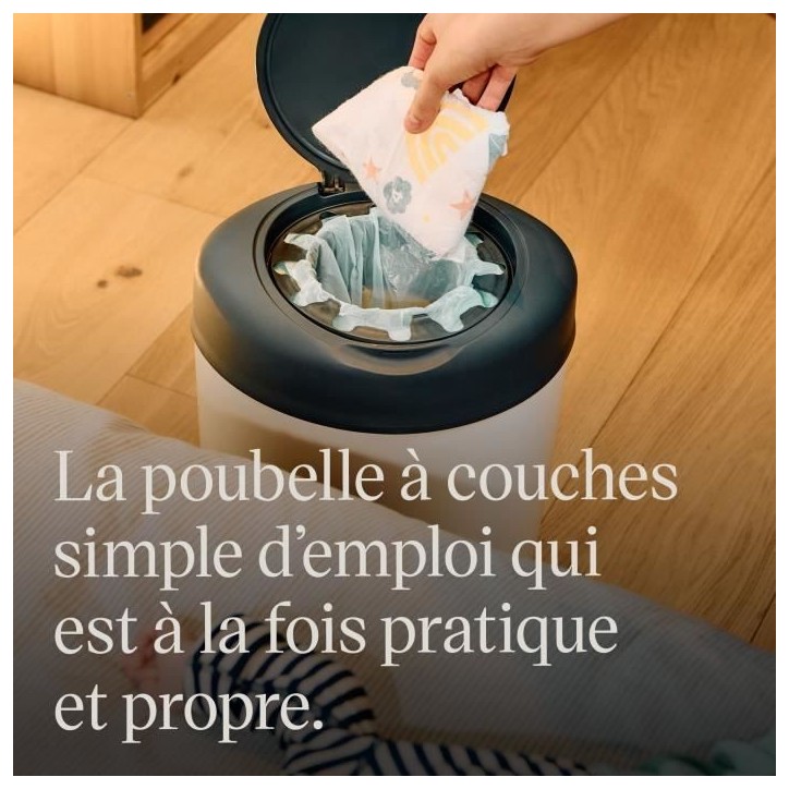 TOMMEE TIPPEE Starter Pack, Poubelle a Couches Simplee, Comprend 6x Recharge