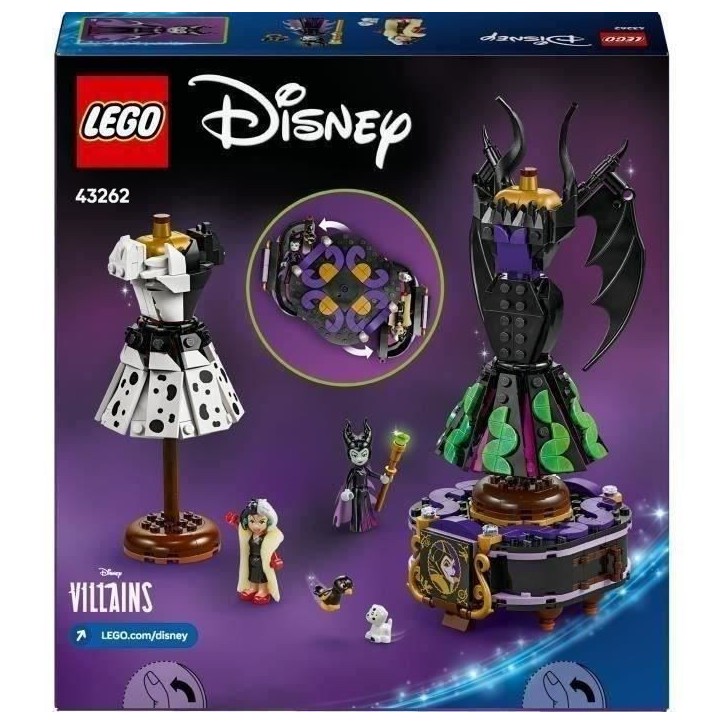 LEGO | Disney Villains 43262 Les Robes de Maléfique et Cruella D'Enfer - Jeu fille 9 ans