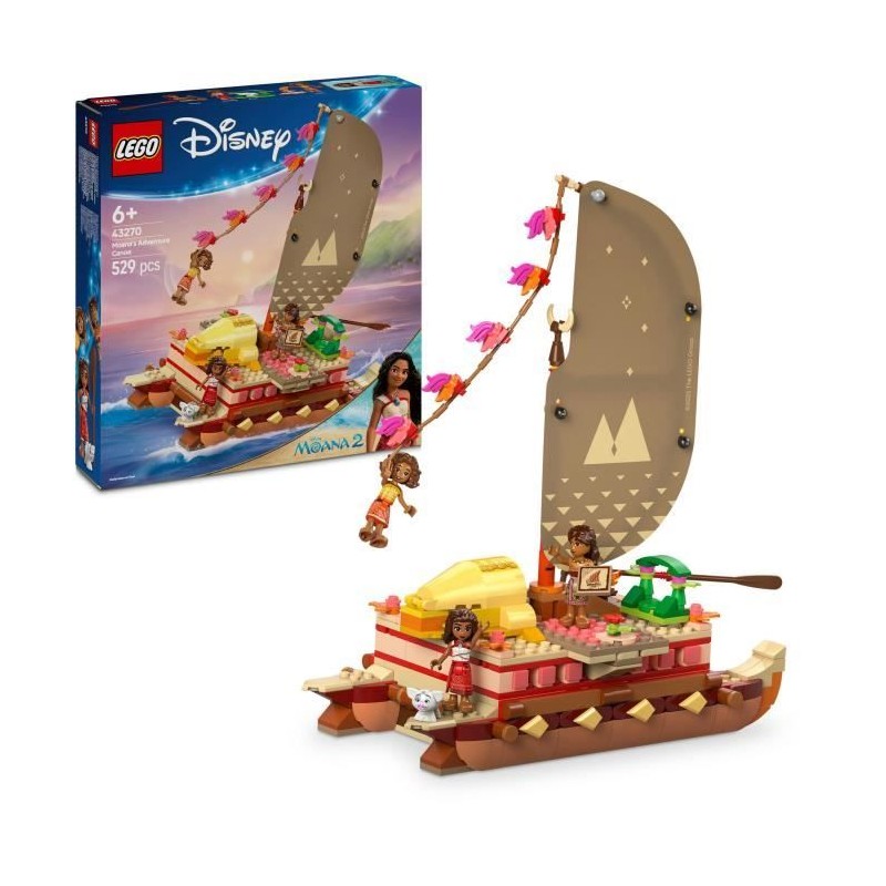 LEGO | Disney 43270 Le Bateau d'Aventure de Vaiana - Jeu de Constructi LEGO | Disney 43270 Le Bateau d'Aventure de Vaiana - Jeu de Constructi