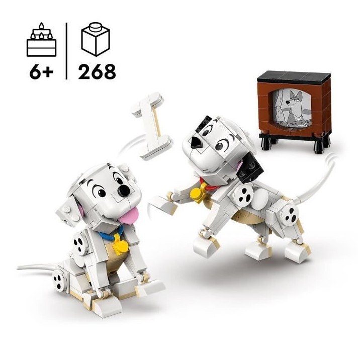 LEGO | Disney 43271 Lucky et Penny, les Chiots des 101 Dalmatiens - Jeu des 6 ans