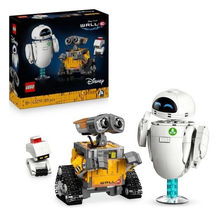 LEGO | Disney et Pixar 43279 WALL-E et EVE - Set de Construction DIY pour Adulte - Cadeau