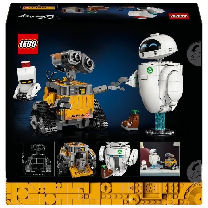 LEGO | Disney et Pixar 43279 WALL-E et EVE - Set de Construction DIY pour Adulte - Cadeau