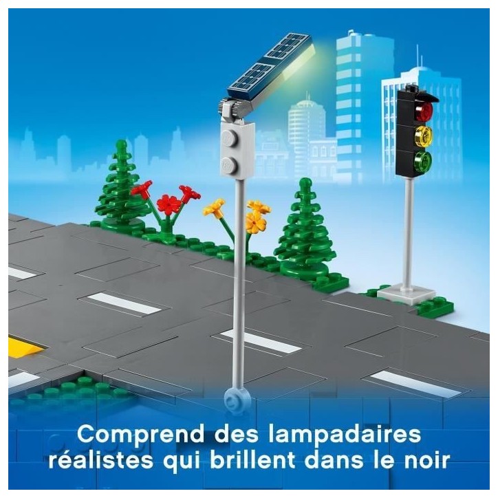 LEGO City 60304 Intersection a assembler, Jeu construction ville avec panneaux et routes a imbriquer pour garçon ou fille