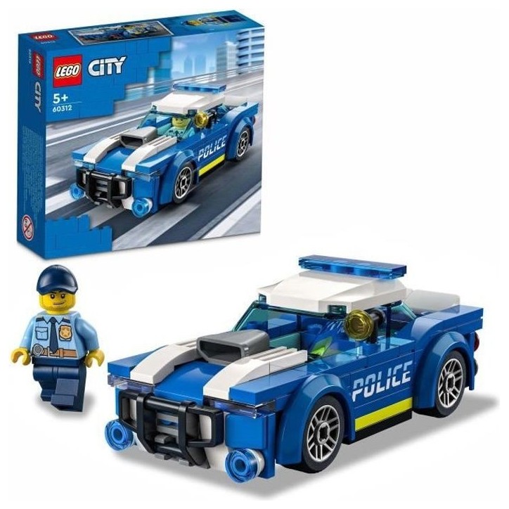 LEGO 60312 City La Voiture de Police, Jouet pour Enfants des 5 ans avec Minifigure Officier, Idée de Cadeau, Série Aventures