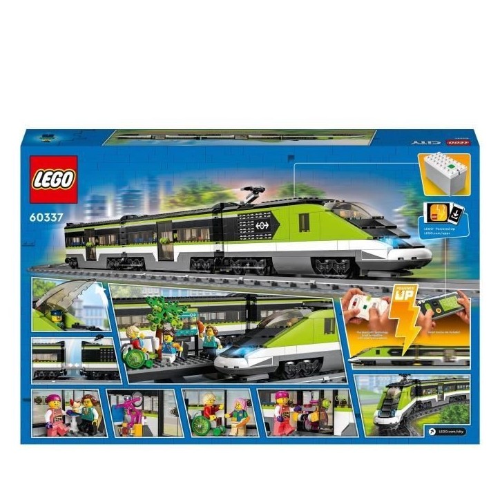 LEGO City Le Train de Voyageurs Express - Jouet de Train Télécommandé - Phares Fonctionnels - Enfants 7 Ans