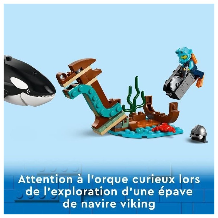 LEGO City 60368 Le Navire d'Exploration Arctique, Jouet de Grand Bateau Flottant, Cadeau Enfants