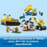 LEGO City 60391 Les Camions de Chantier et la Grue a Boule de Démolit