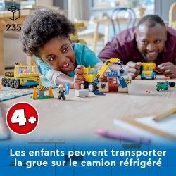 LEGO City 60391 Les Camions de Chantier et la Grue a Boule de Démolit