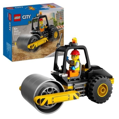 LEGO 60401 City Le Rouleau Compresseur de Chantier, Maquette de Jouet