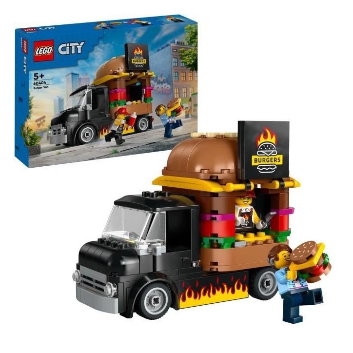 LEGO 60404 City Le Food-truck de Burgers, Jouet de Camionnette, Jeu Imaginatif avec Camionnette et Minifigurines LEGO 60404 City Le Food-truck de Burgers, Jouet de Camionnette, Jeu Imaginatif avec Camionnette et Minifigurines