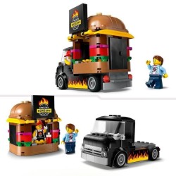 LEGO 60404 City Le Food-truck de Burgers, Jouet de Camionnette, Jeu Im