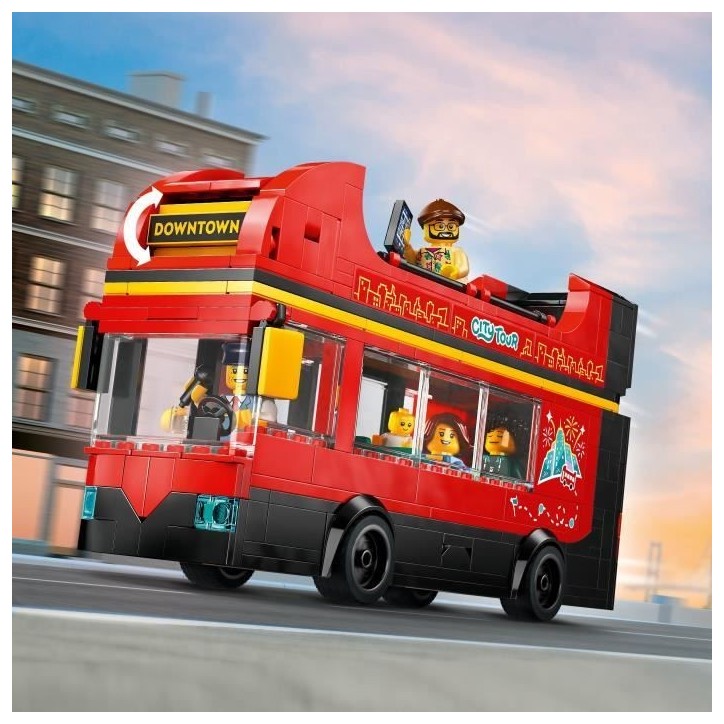 LEGO City 60407 Le bus rouge a deux étages, bus jouet, véhicule pour enfants des 7 ans