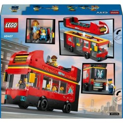 LEGO City 60407 Le bus rouge a deux étages, bus jouet, véhicule pour