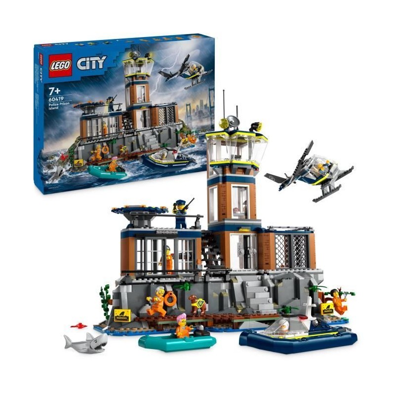 LEGO 60419 City La Prison de la Police en Haute Mer, Jouet avec Hélic LEGO 60419 City La Prison de la Police en Haute Mer, Jouet avec Hélic