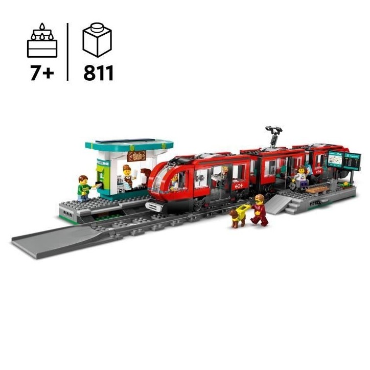 LEGO City 60423 Le tramway et la station du centre-ville, véhicule pour enfants des 7 ans LEGO City 60423 Le tramway et la station du centre-ville, véhicule pour enfants des 7 ans