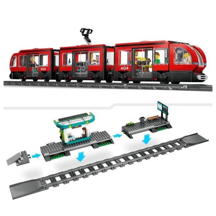 LEGO City 60423 Le tramway et la station du centre-ville, véhicule pour enfants des 7 ans LEGO City 60423 Le tramway et la station du centre-ville, véhicule pour enfants des 7 ans