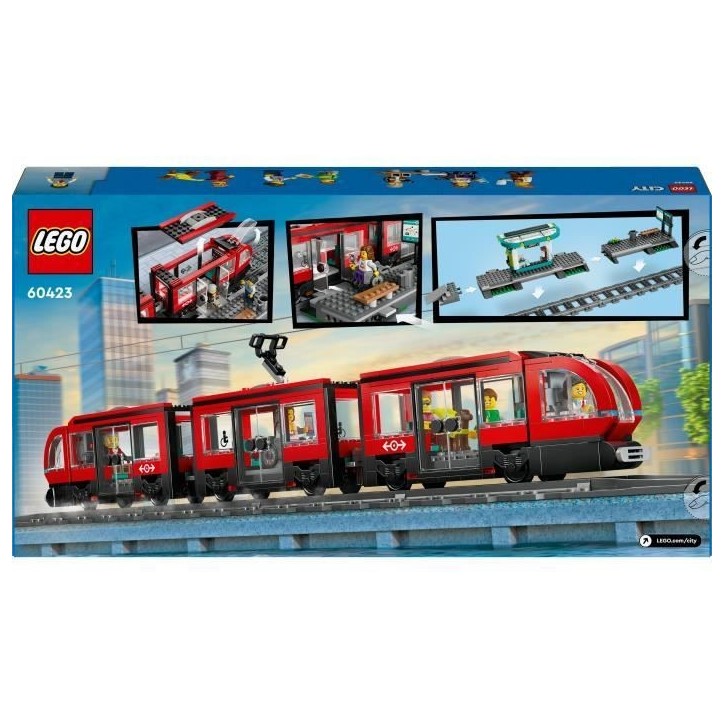 LEGO City 60423 Le tramway et la station du centre-ville, véhicule pour enfants des 7 ans LEGO City 60423 Le tramway et la station du centre-ville, véhicule pour enfants des 7 ans