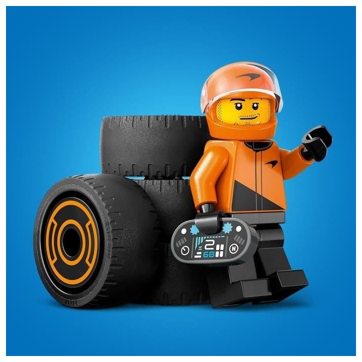 LEGO City 60442 Voiture de course McLaren avec pilote de F1 - Jouet pour garçon des 6 ans