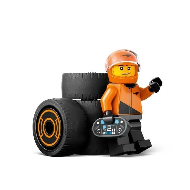 LEGO City 60442 Voiture de course McLaren avec pilote de F1 - Jouet pour garçon des 6 ans